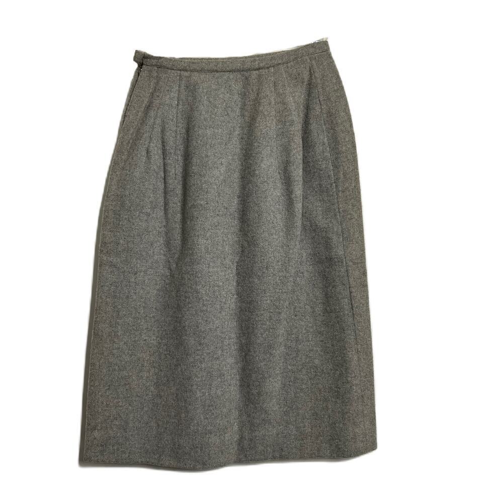Vintage Bobbie Brooks Pencil Skirt 1960s Wool Cashmere Gray